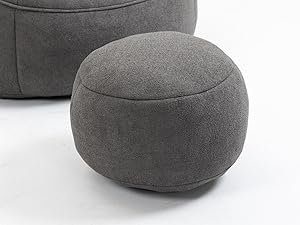 Fauteuil lounge + pouf – confort cocoon